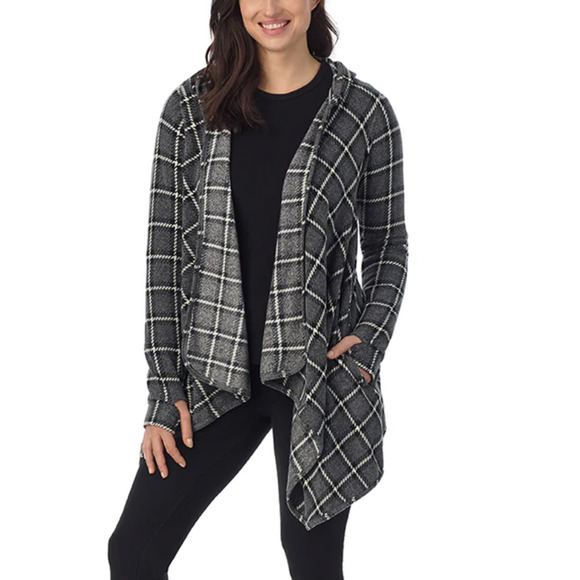 NWT Cuddl Duds Fleecewear With Stretch Long Sleeve Hooded Wrap  S/M - Picture 1 of 6